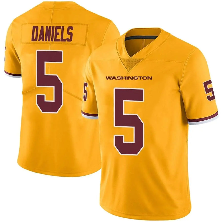Fenge W.Commanders #5 Jayden Daniels Player Limited Gold Color Rush Stitched Jerseys