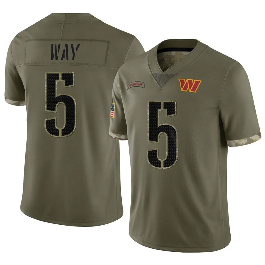 Fenge W.Commanders #5 Jayden Daniels Player Olive Salute To Service Limited Stitched Jerseys