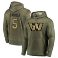 Fenge W.Commanders #5 Jayden Daniels Player Olive Salute to Service Hoodies Stitched Jerseys