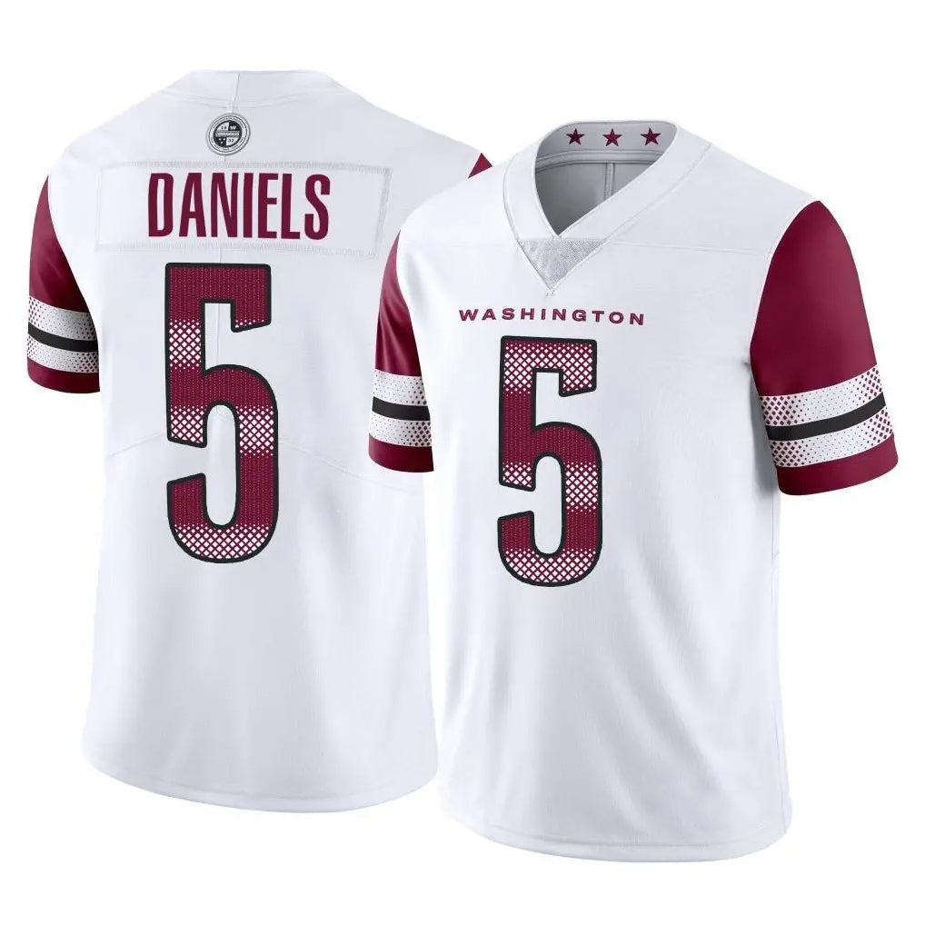Fenge W.Commanders #5 Jayden Daniels Player White Limited Vapor Home Game Stitched Jerseys