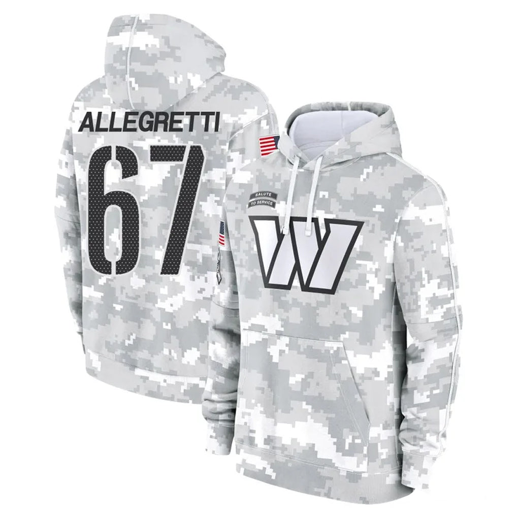 Fenge W.Commanders #67 Nick Allegretti Player Arctic Camo Limited Salute to Service Pullover Hoodies Game Stitched Jerseys
