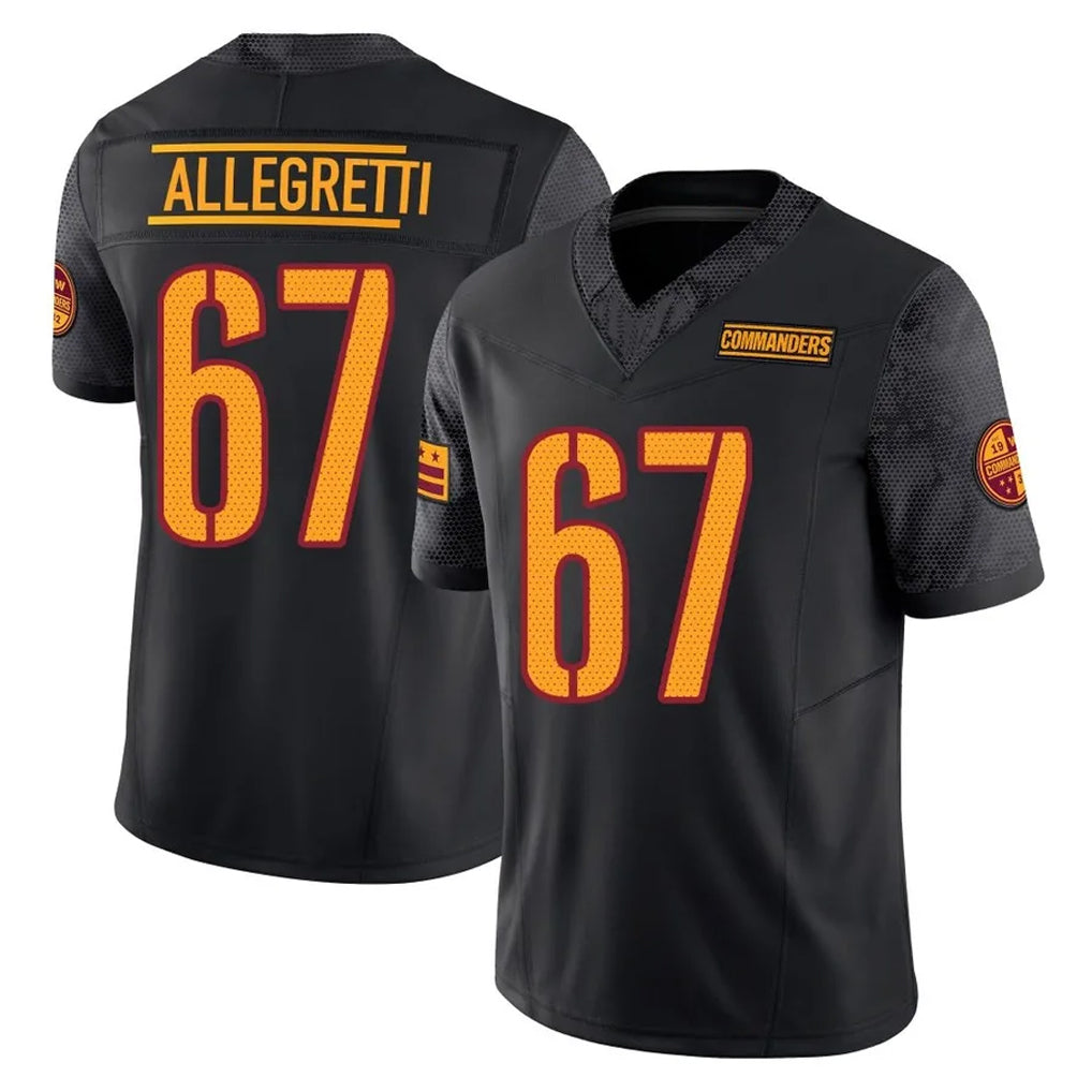 Fenge W.Commanders #67 Nick Allegretti Player Black Limited Vapor F.U.S.E. Home Game Stitched Jerseys