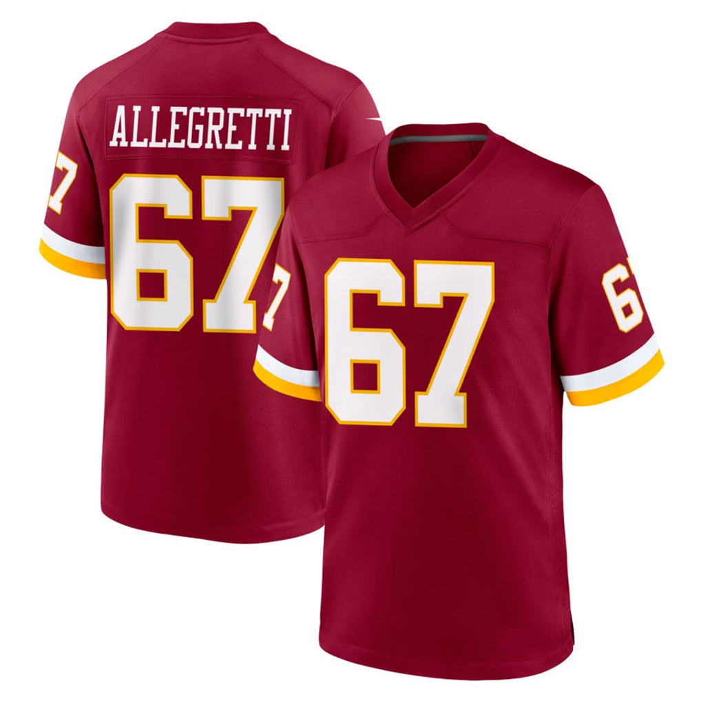 Fenge W.Commanders #67 Nick Allegretti Player Burgundy Game Home Stitched Jerseys
