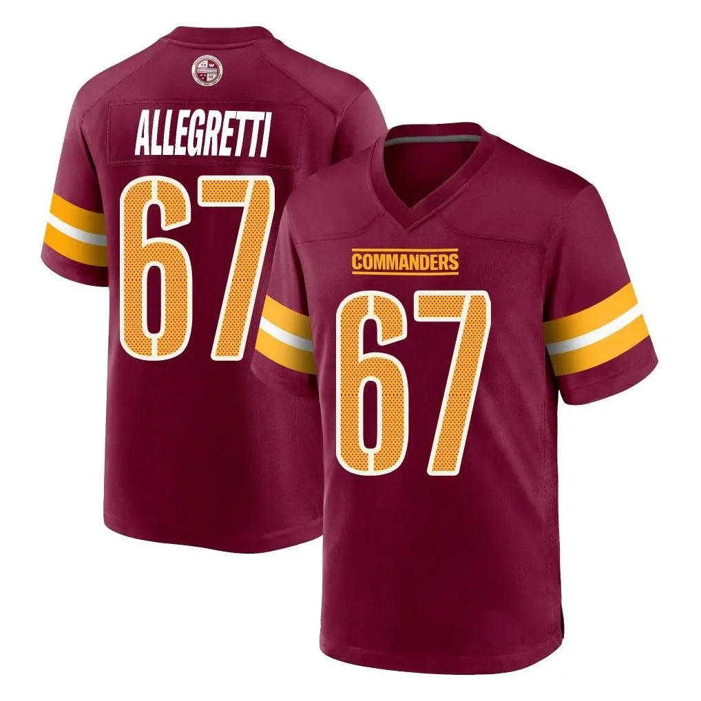 Fenge W.Commanders #67 Nick Allegretti Player Burgundy Home Game Stitched Jerseys