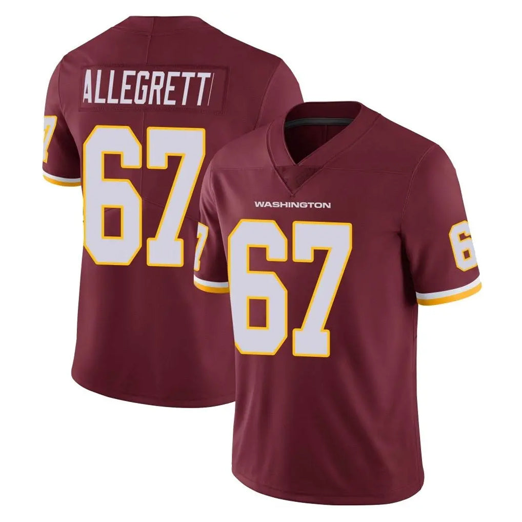 Fenge W.Commanders #67 Nick Allegretti Player Burgundy Limited Team Color Vapor Untouchable Home Game Stitched Jerseys