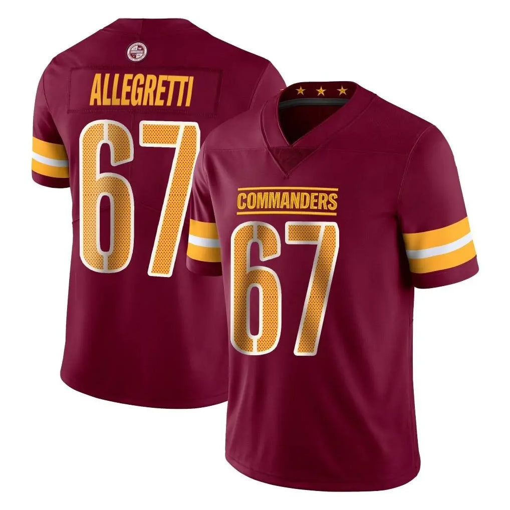 Fenge W.Commanders #67 Nick Allegretti Player Burgundy Limited Vapor Home Game Stitched Jerseys