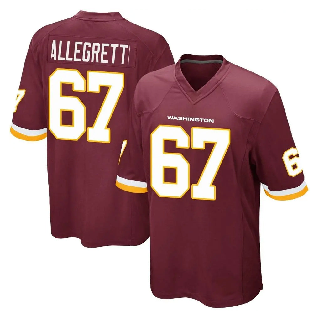Fenge W.Commanders #67 Nick Allegretti Player Burgundy Team Color Home Game Stitched Jerseys
