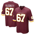 Fenge W.Commanders #67 Nick Allegretti Player Burgundy Team Color Home Game Stitched Jerseys