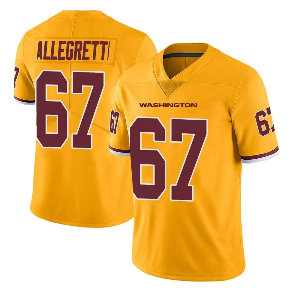 Fenge W.Commanders #67 Nick Allegretti Player Gold Limited Color Rush Home Game Stitched Jerseys