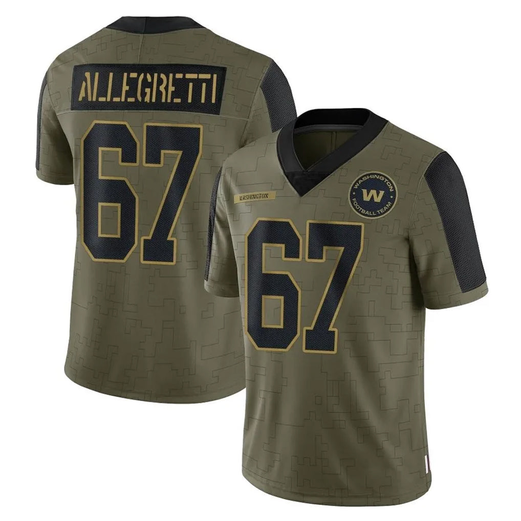 Fenge W.Commanders #67 Nick Allegretti Player Olive Salute To Service Limited Game Stitched Jerseys