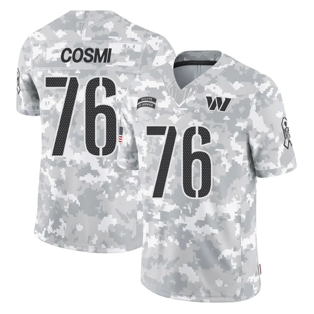 Fenge W.Commanders #76 Sam Cosmi Player Arctic Camo Limited Salute To Service Home Game Stitched Jerseys
