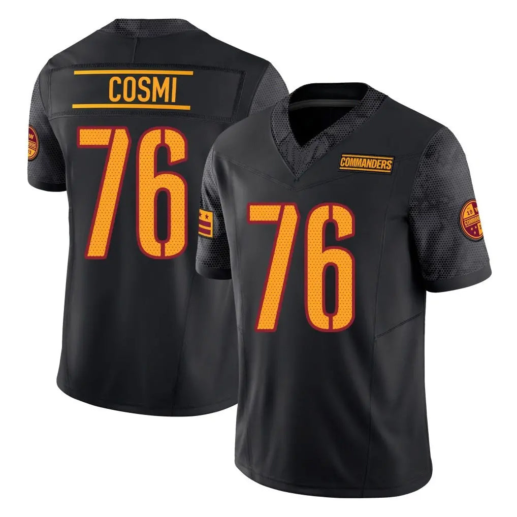 Fenge W.Commanders #76 Sam Cosmi Player Black Limited Vapor F.U.S.E. Home Game Stitched Jerseys