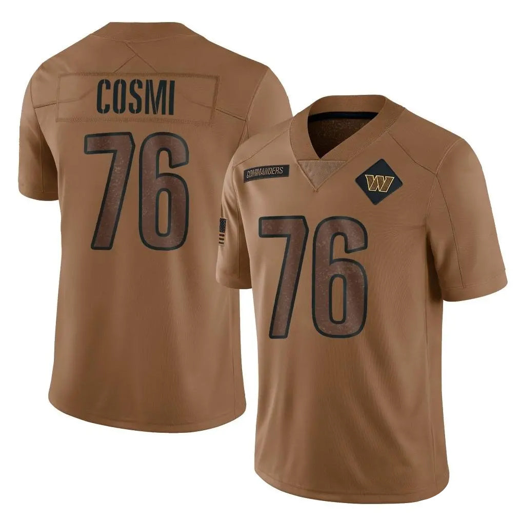 Fenge W.Commanders #76 Sam Cosmi Player Brown Limited Salute To Service Home Game Stitched Jerseys