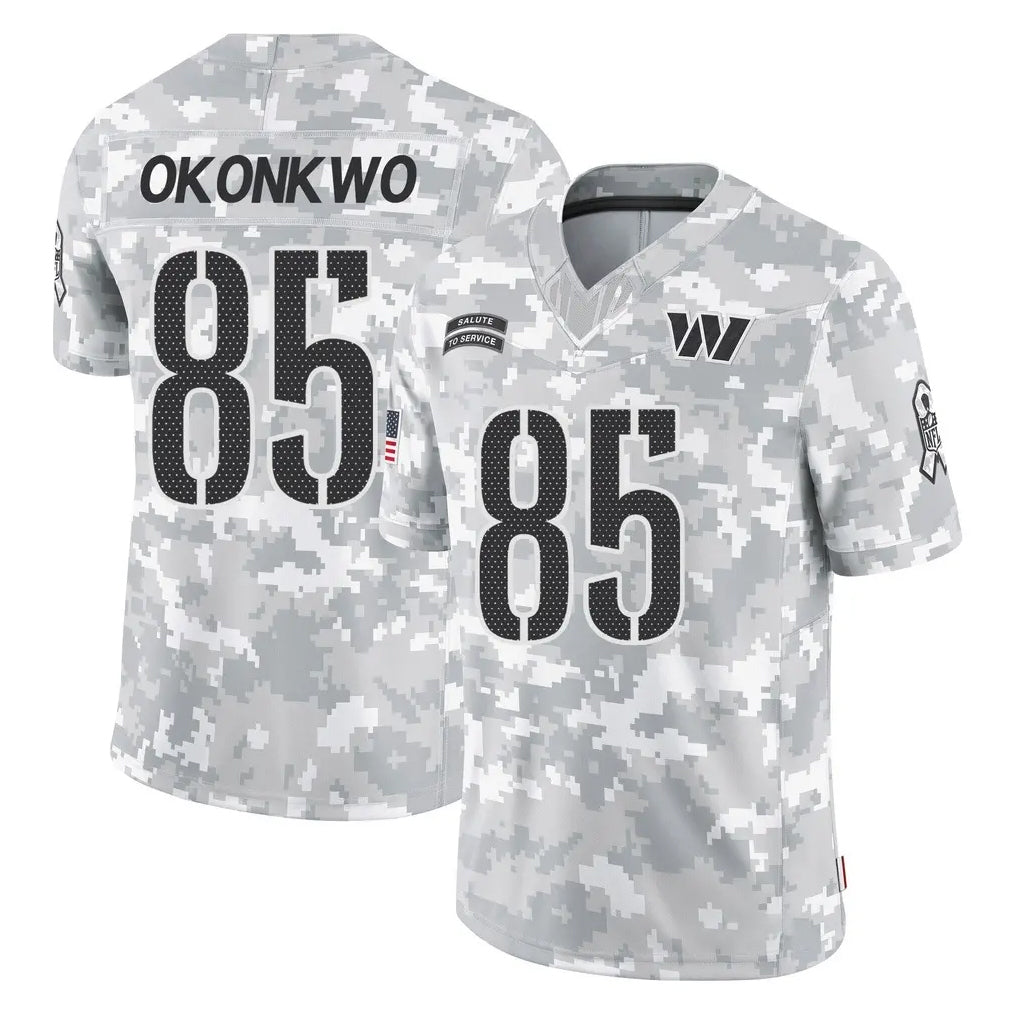 Fenge W.Commanders #85 Chig Okonkwo Player Arctic Camo Limited Salute To Service Home Game Stitched Jerseys
