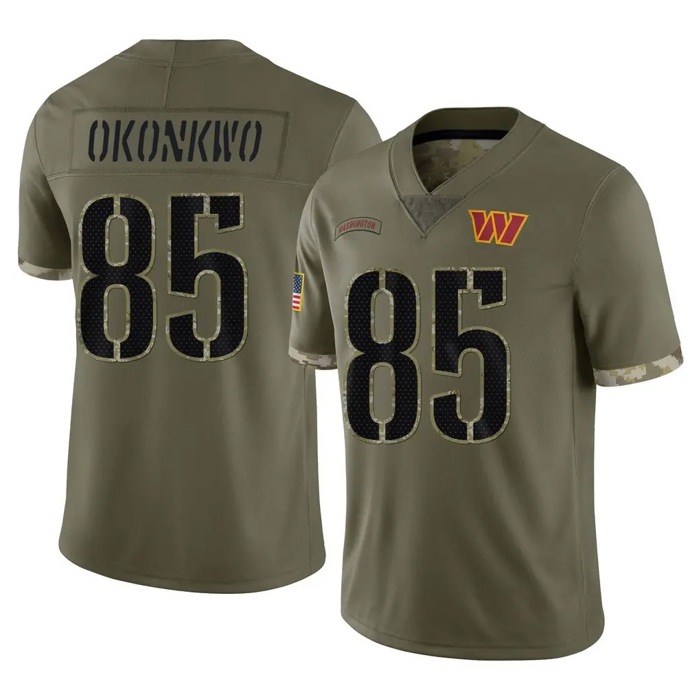 Fenge W.Commanders #85 Chig Okonkwo Player Olive Salute To Service Limited Home Game Stitched Jerseys