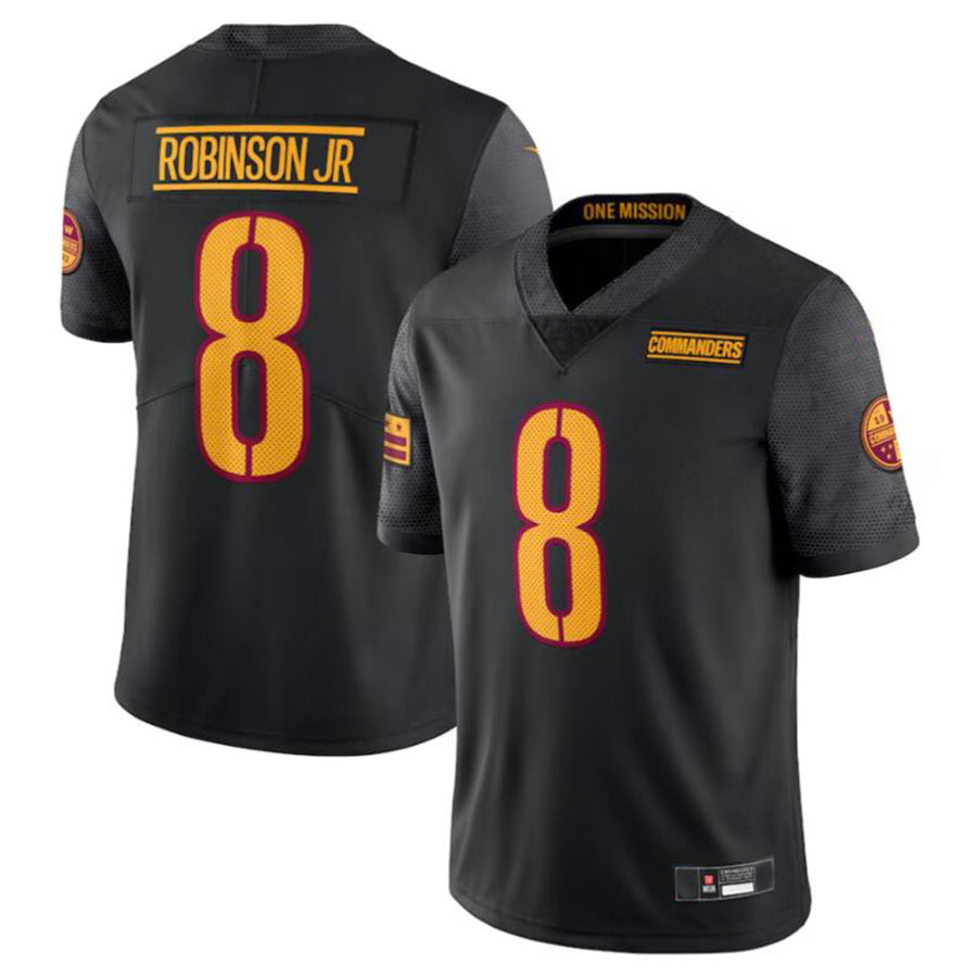 Fenge W.Commanders #8 Brian Robinson Jr. Black Vapor Untouchable Limited American Stitched Jerseys