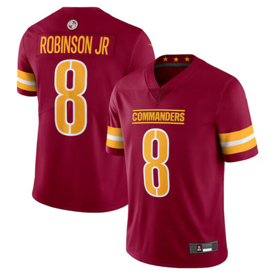 Fenge W.Commanders #8 Brian Robinson Jr. Burgundy Vapor Untouchable Limited American Stitched Jerseys