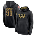 Fenge W.Commanders #90 Charles Omenihu Player Black Salute to Service Performance Pullover Hoodies Home Game Stitched Jerseys