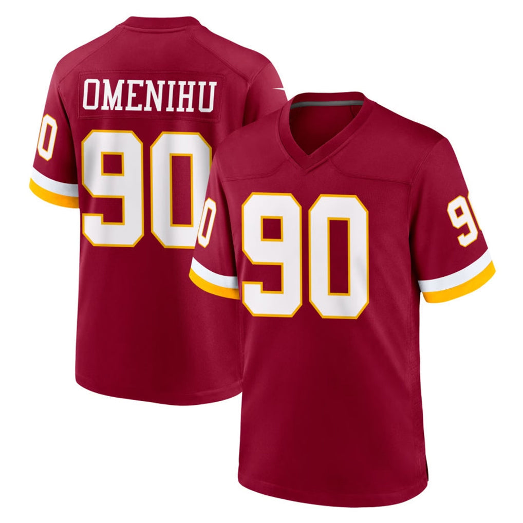 Fenge W.Commanders #90 Charles Omenihu Player Burgundy Game Home Stitched Jerseys
