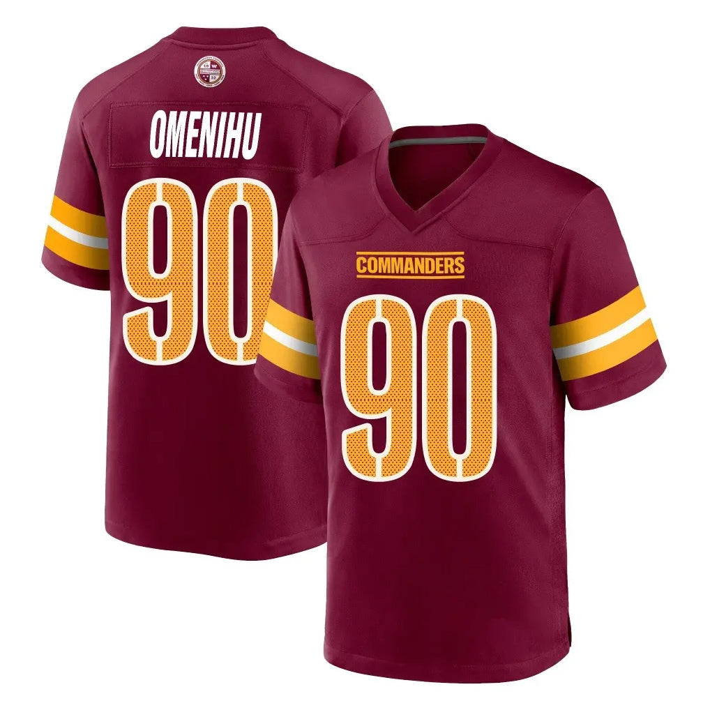 Fenge W.Commanders #90 Charles Omenihu Player Burgundy Home Game Stitched Jerseys