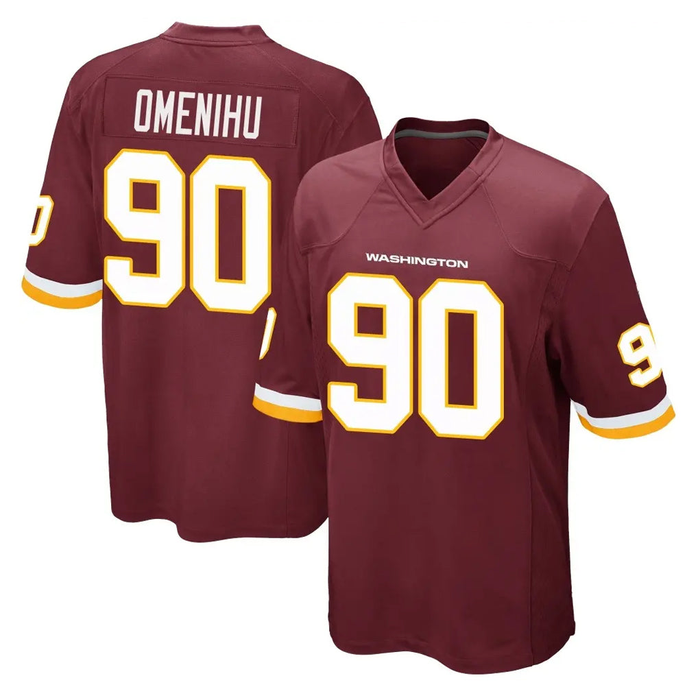Fenge W.Commanders #90 Charles Omenihu Player Burgundy Team Color Home Game Stitched Jerseys