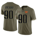 Fenge W.Commanders #90 Charles Omenihu Player Olive Salute To Service Limited Home Game Stitched Jerseys