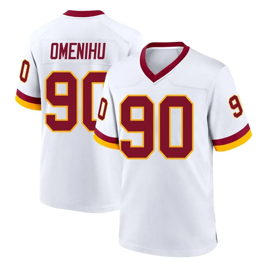 Fenge W.Commanders #90 Charles Omenihu Player White Home Game Stitched Jerseys