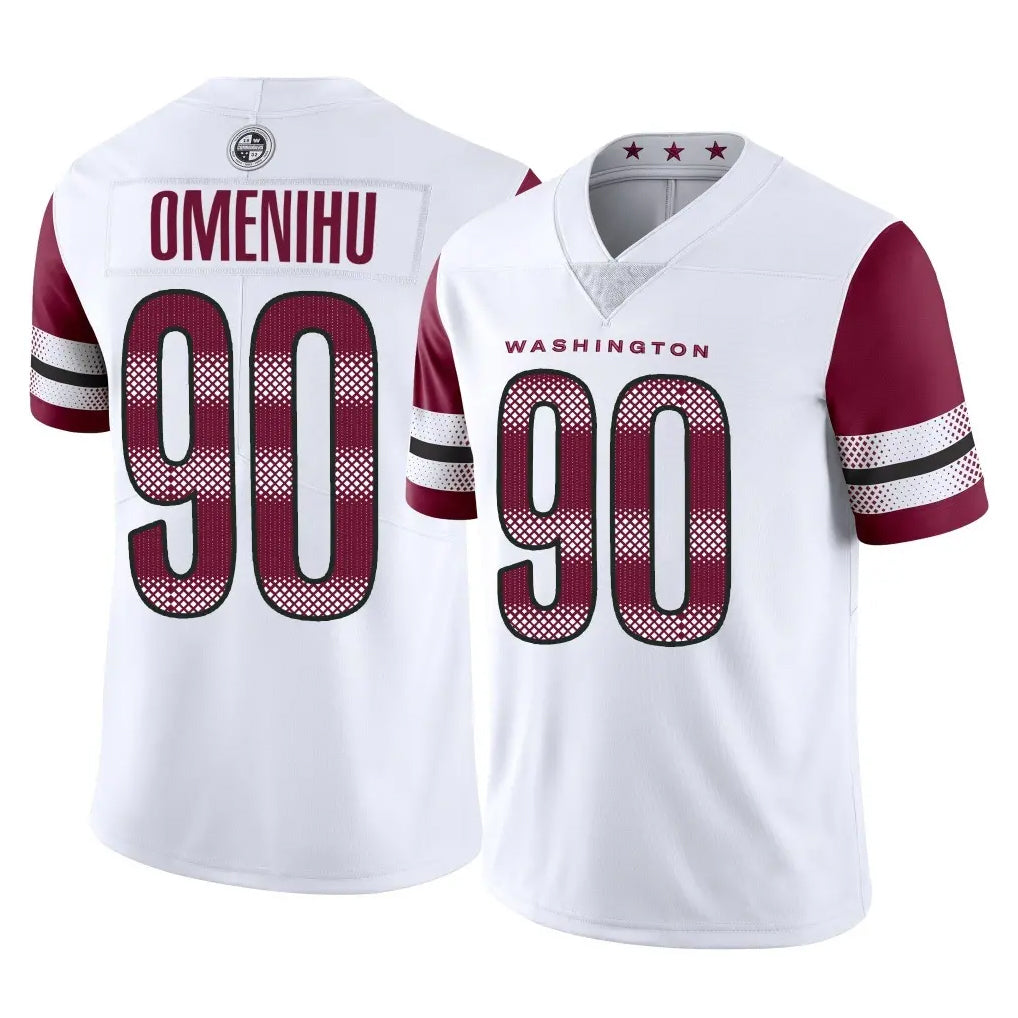 Fenge W.Commanders #90 Charles Omenihu Player White Limited Vapor Home Game Stitched Jerseys