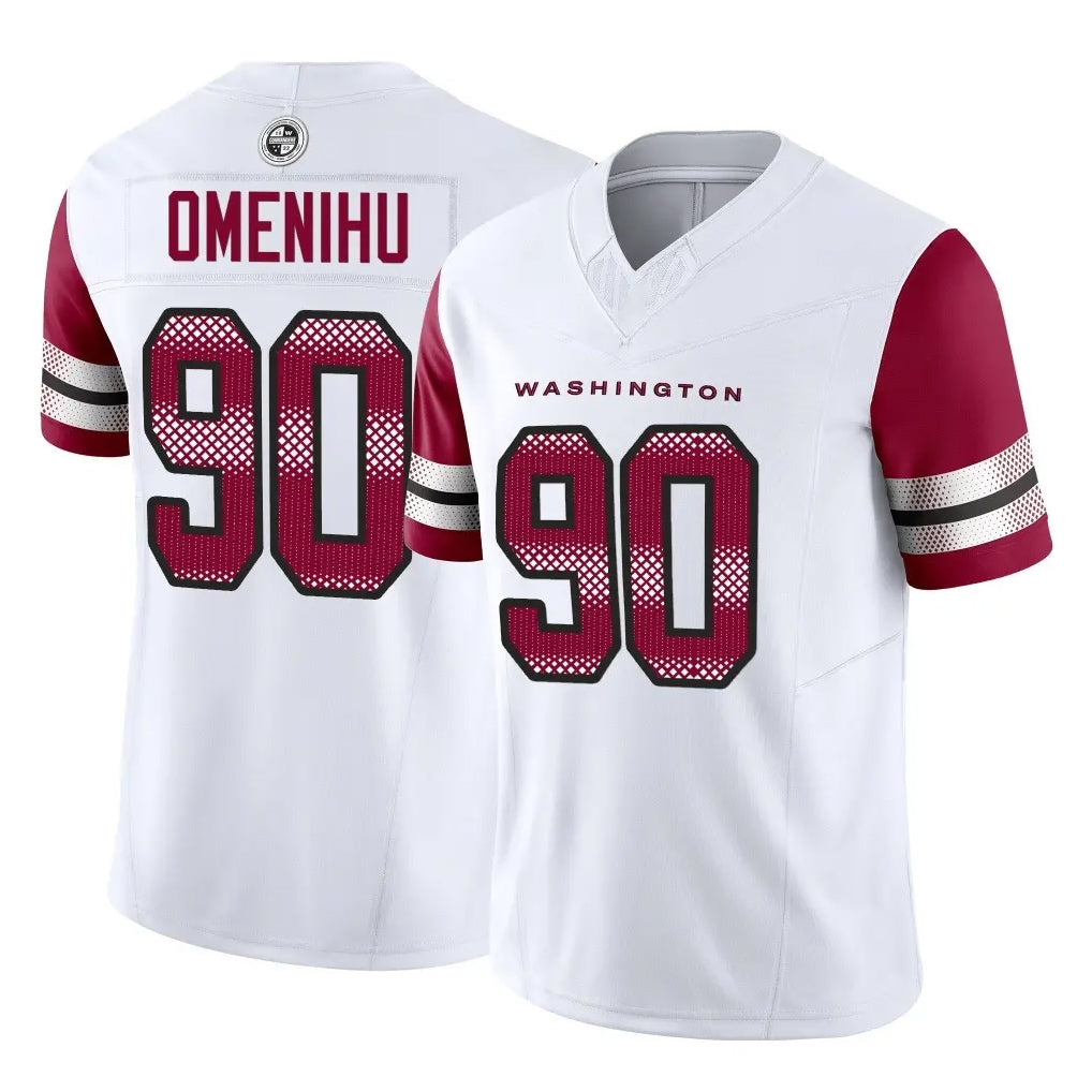 Fenge W.Commanders #90 Charles Omenihu Player White Vapor F.U.S.E. Limited Home Game Stitched Jerseys