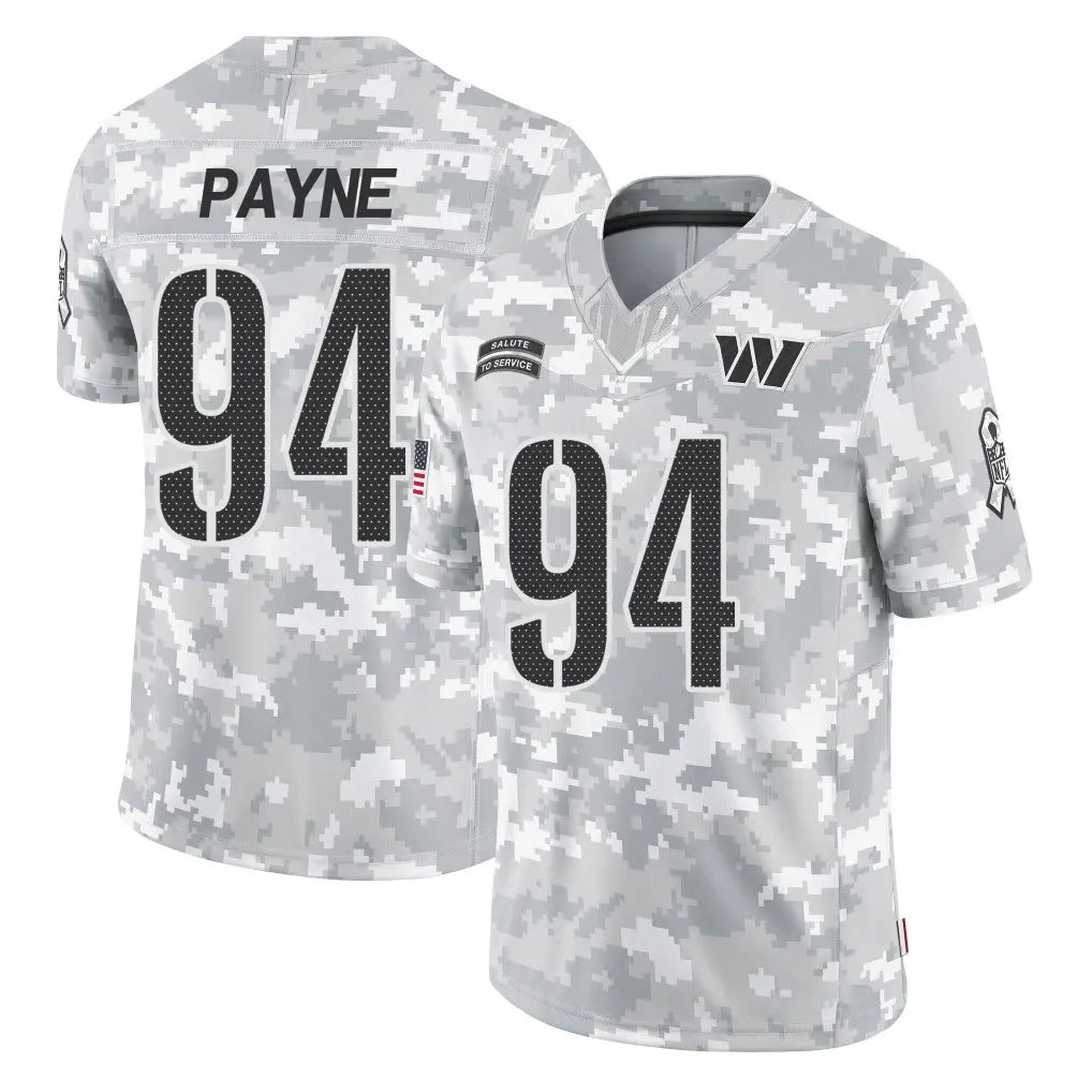 Fenge W.Commanders #94 Daron Payne Player Arctic Camo Limited Salute To Service Home Game Stitched Jerseys