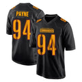Fenge W.Commanders #94 Daron Payne Player Black Carbon Fashion Home Game Stitched Jerseys