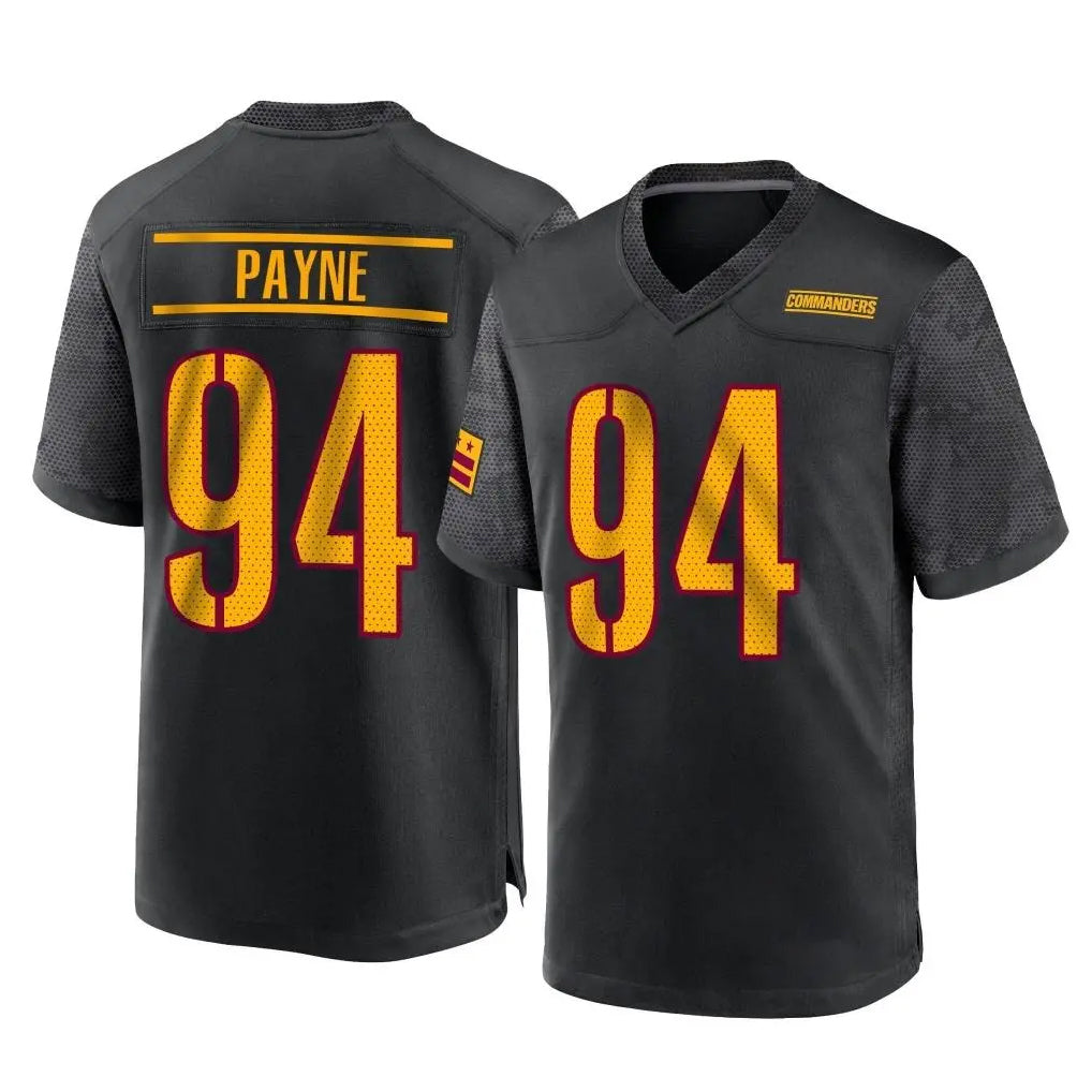Fenge W.Commanders #94 Daron Payne Player Black Home Game Stitched Jerseys