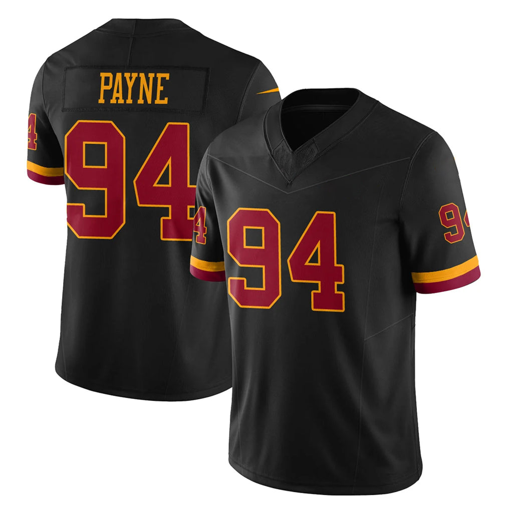 Fenge W.Commanders #94 Daron Payne Player Black Limited Vapor Home Game Stitched Jerseys
