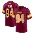 Fenge W.Commanders #94 Daron Payne Player Burgundy Home Game Stitched Jerseys