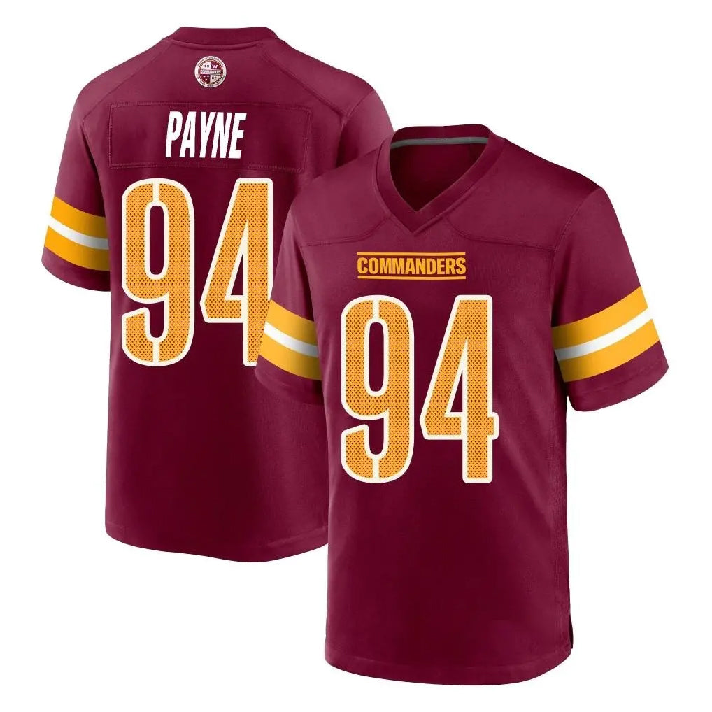 Fenge W.Commanders #94 Daron Payne Player Burgundy Home Game Stitched Jerseys