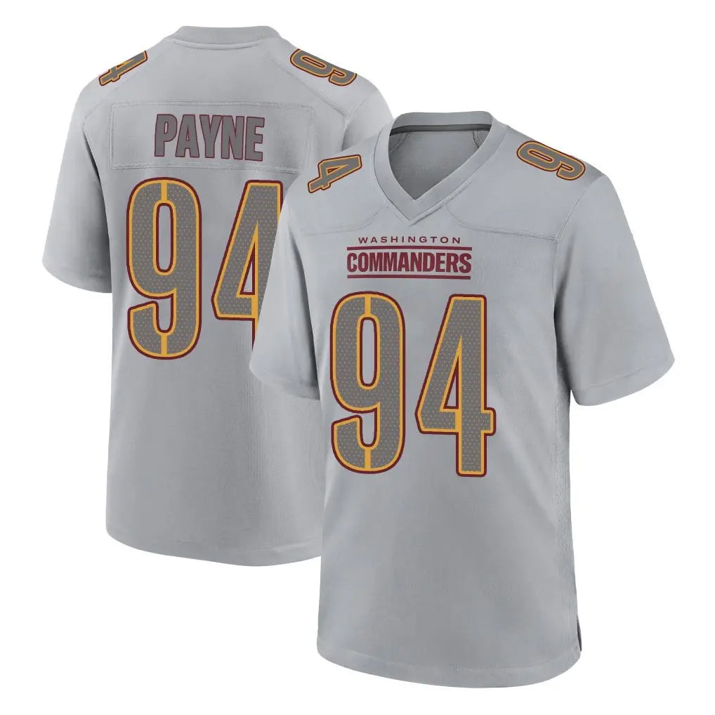 Fenge W.Commanders #94 Daron Payne Player Gray Atmosphere Fashion Home Game Stitched Jerseys