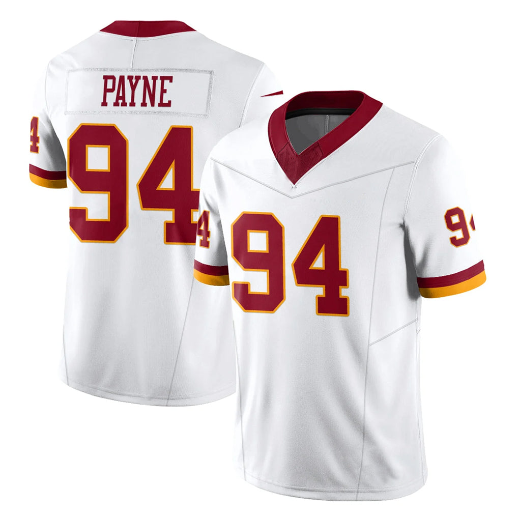 Fenge W.Commanders #94 Daron Payne Player White Limited Vapor F.U.S.E. Home Game Stitched Jerseys