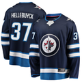 Fenge W.Jets #37 Connor Hellebuyck Navy Breakaway Replica Jerseys