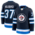 Fenge W.Jets #37 Connor Hellebuyck Navy Home Premium Jerseys
