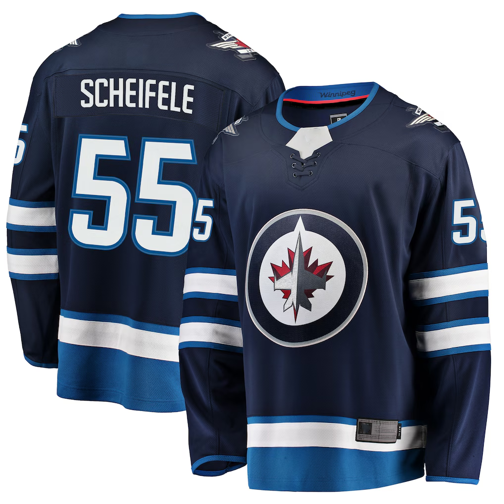Fenge W.Jets #55 Mark Scheifele Navy Breakaway Replica Jerseys