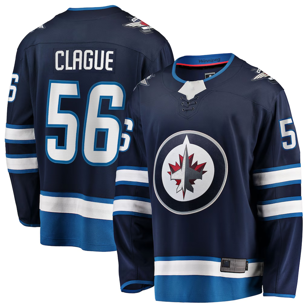 Fenge W.Jets #56 Kale Clague Navy Home Breakaway Jerseys