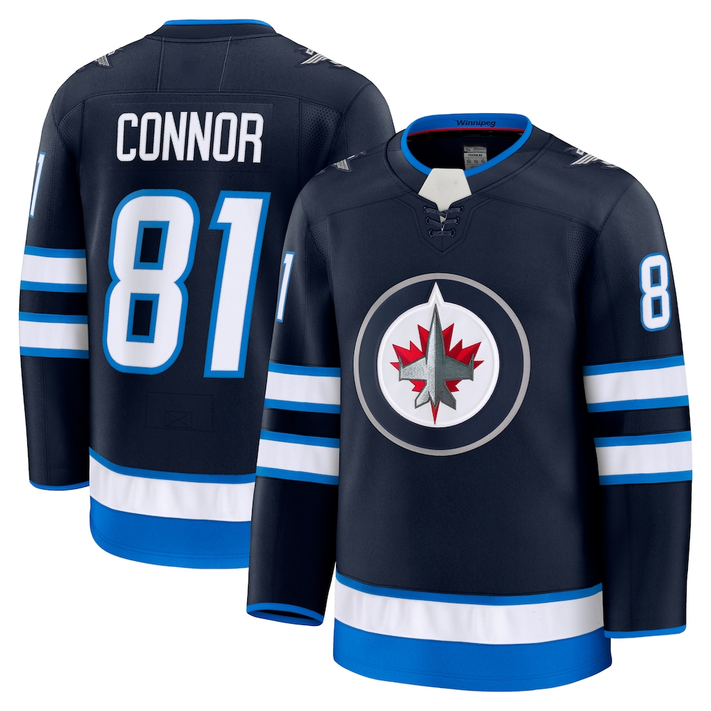 Fenge W.Jets #81 Kyle Connor Navy Home Premium Jerseys
