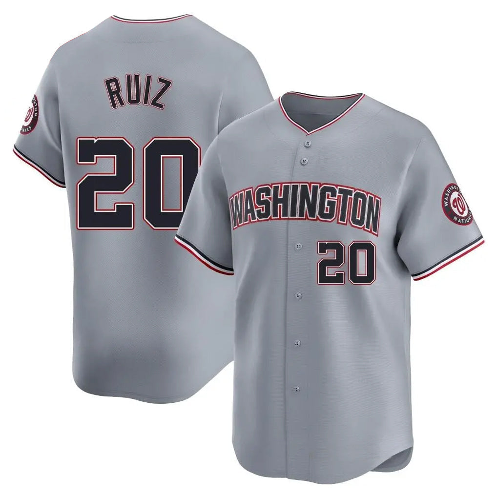 Fenge W.Nationals #20 Keibert Ruiz Player Gray City Connect Elite Alternate Stitched Jerseys