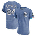 Fenge W.Nationals #24 Cade Cavalli Player Blue City Connect Elite Limited Stitched Jerseys