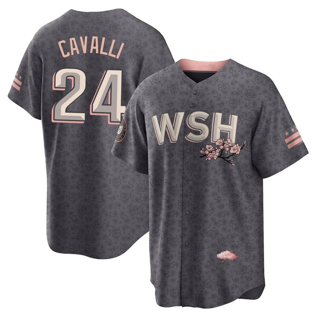 Fenge W.Nationals #24 Cade Cavalli Player Gray City Connect Stitched Jerseys