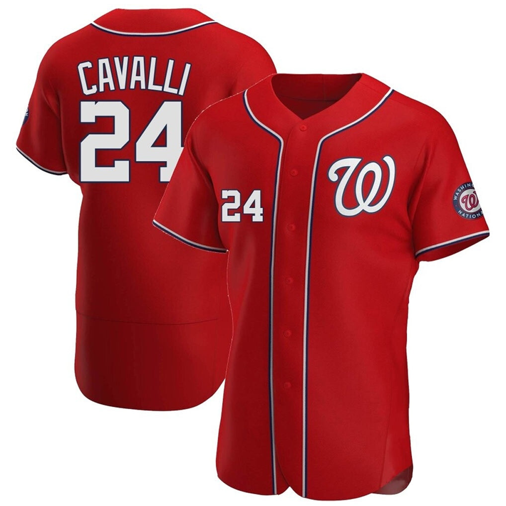 Fenge W.Nationals #24 Cade Cavalli Player Red Alternate Elite Stitched Jerseys