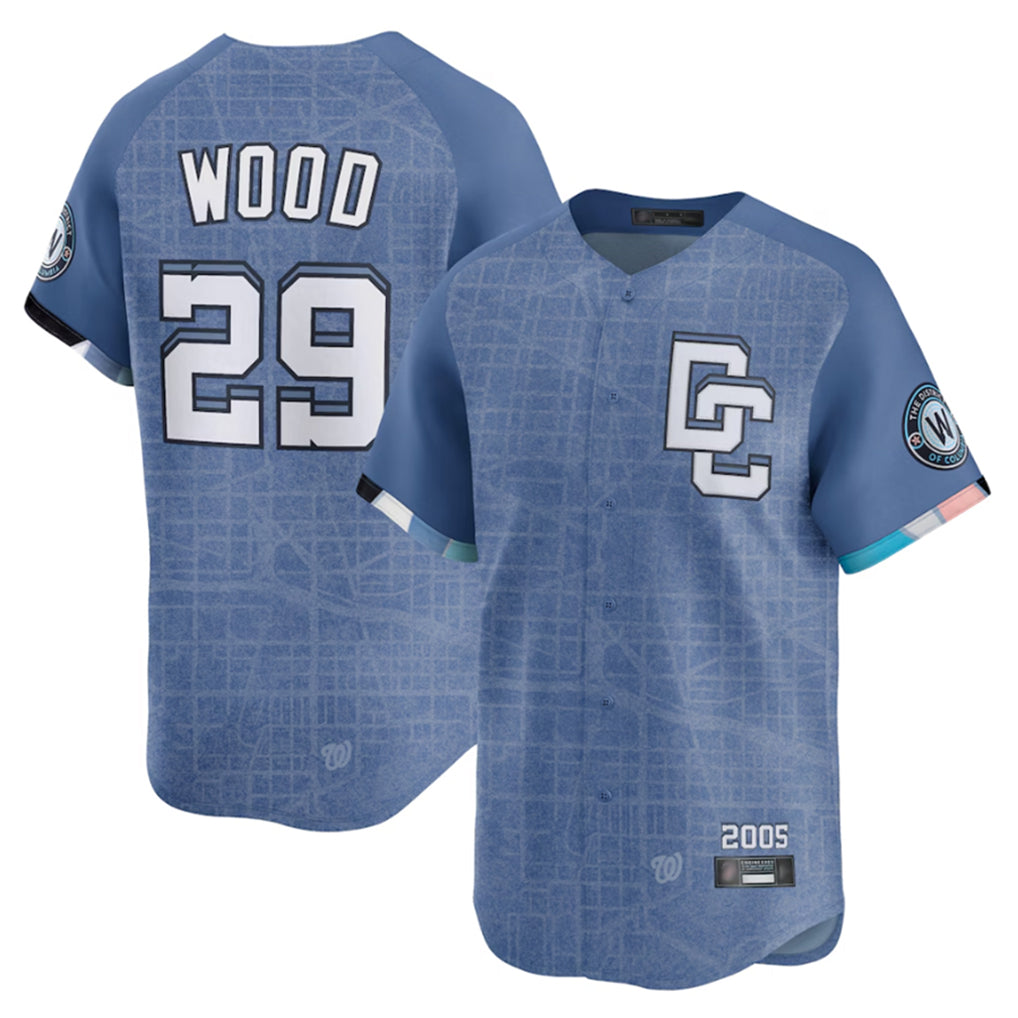 Fenge W.Nationals #29 James Wood Player Blue Limited City Connect Stitched Jerseys