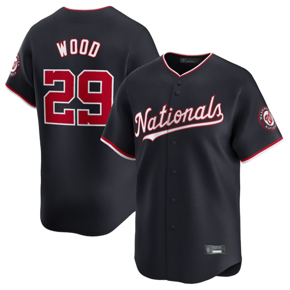Fenge W.Nationals #29 James Wood Player Navy Limited Stitched Jerseys