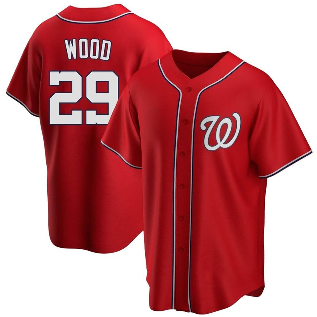 Fenge W.Nationals #29 James Wood Player Red Replica Alternate Stitched Jerseys