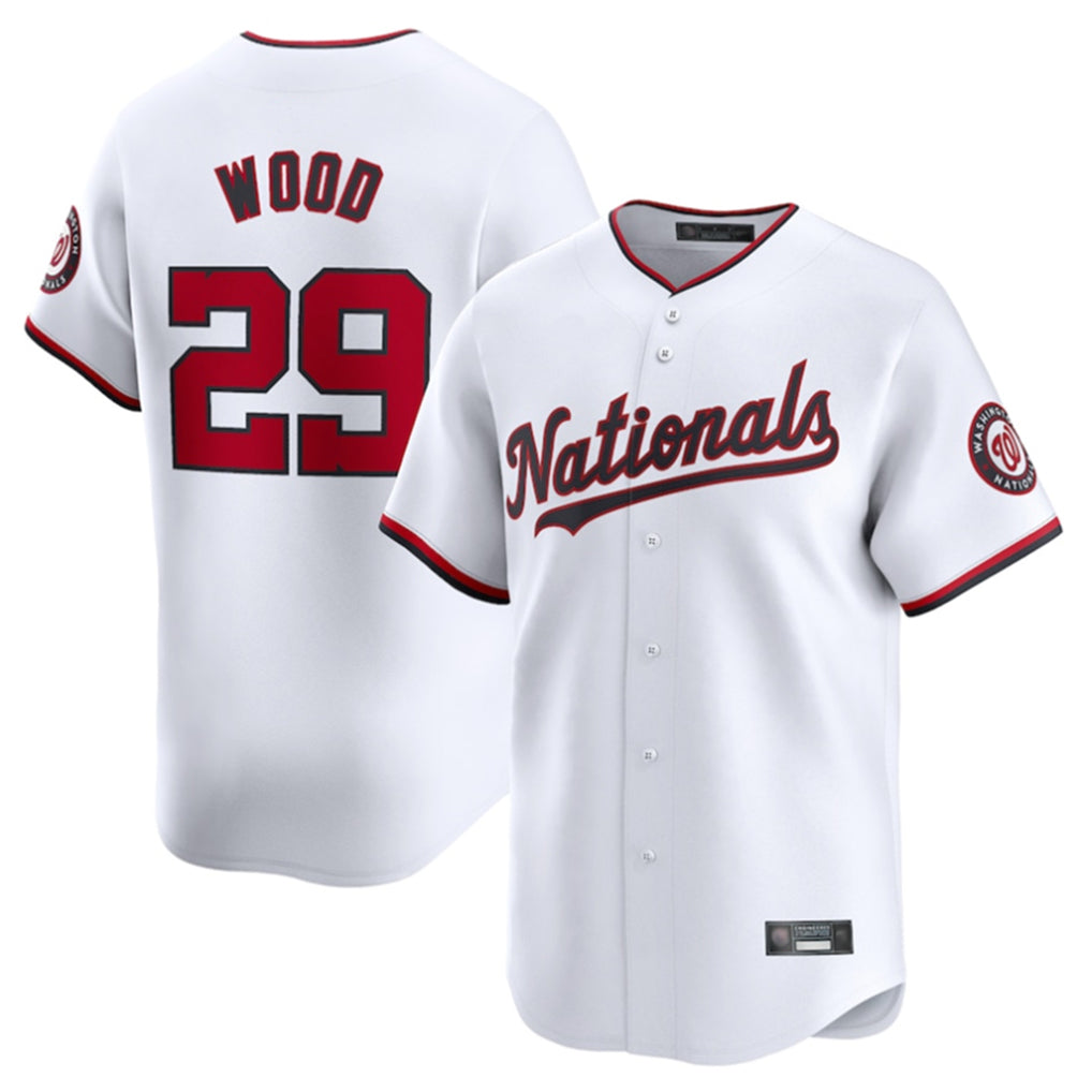 Fenge W.Nationals #29 James Wood Player White Home Limited Stitched Jerseys